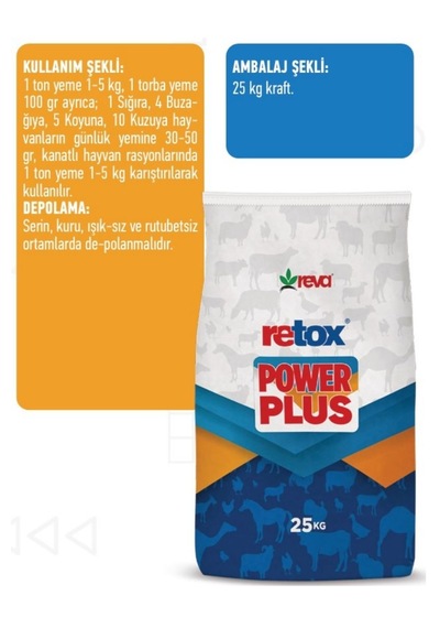 Retox Power Plus Toksin Bağlayıcı Hayvan Yem Katkı 25 Kg Kraft