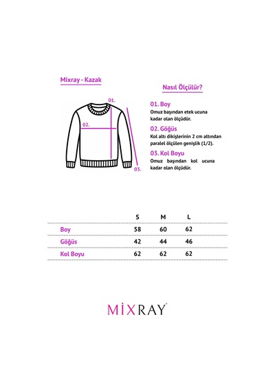 Mixray 6736 Kadın Bisiklet Yaka Kolu Droplu Triko Kazak Bordo Bordo