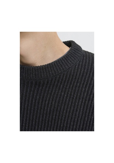Jack & Jones Jjedover Knıt Crew Neck Sn Siyah