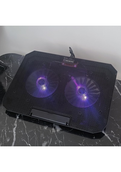 Ga48 Dizüstü Bilgisayar Soğutucu Laptop Standı 2 Adet 14cm Fan Rgb Led Telefon Tutucu Yükseklik Ayarlı