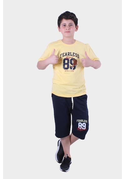 Fyk Kids Erkek Çocuk Alt-üst Kapri-tişört Takım Sarı