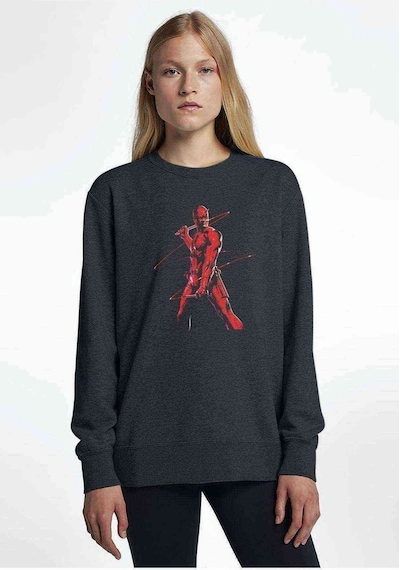 Daredavil Red Baskılı Füme Antrasit Kadın Sweatshirt