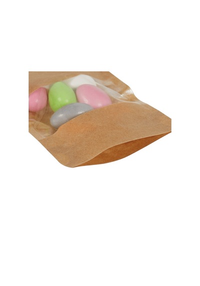 Packanya Kraft Dar Pencereli Doypack 500'lü 8.5 x 14.5 + 2.5 CM