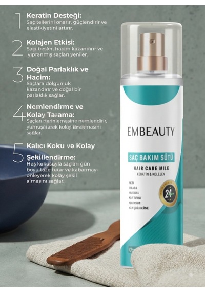 Embeuty Besleyici Keratin Kolajen Saç Bakım Sütü 200 Ml