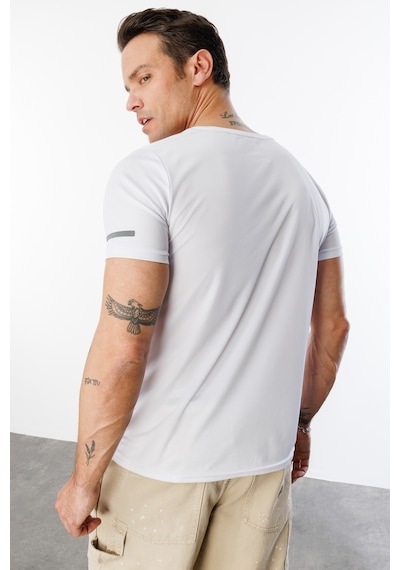 Genius Store Erkek Nem Emici Hızlı Kuruma Atletik Teknik Performans Spor T-shirt Drıfıt - Kısakolnew - Beyaz