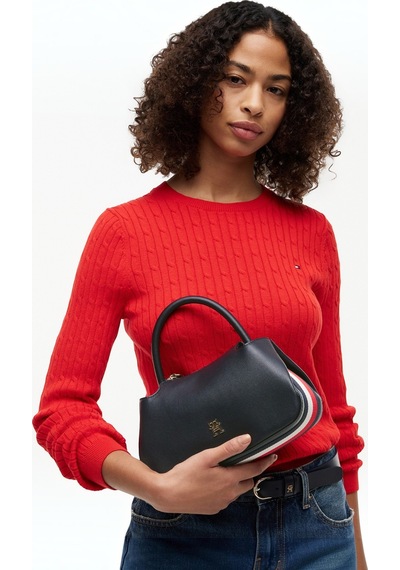 Tommy Hilfiger Th Logotape Mını Satchel Kadın Mavi Çanta - Aw0aw18743