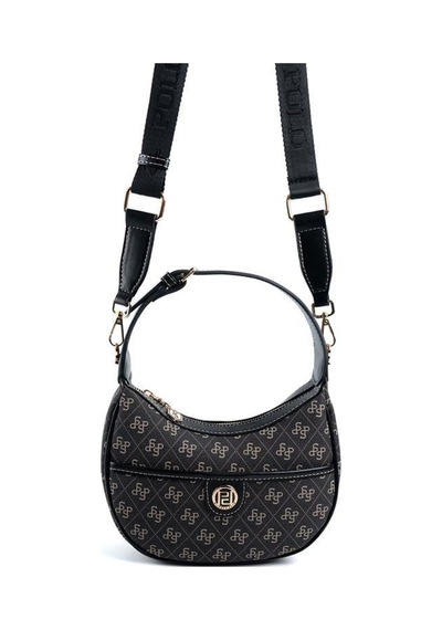 Silver Polo Sp1194 Kadın Omuz Çantası Monogram Füme-siyah