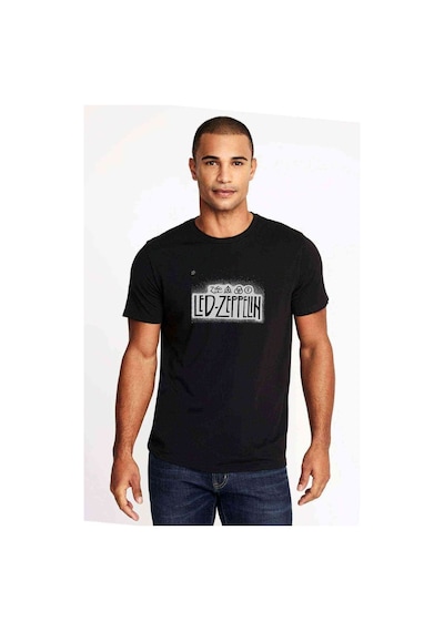 Led Zeppelin Baskılı Siyah Erkek Tshirt (528593236)