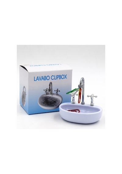 1 Adet Lavabo Şeklinde Ataç Kutusu Masa Düzenleyici Plastik Organizer, Ofis Paperclip Box, Küçük Saklama Kutusu