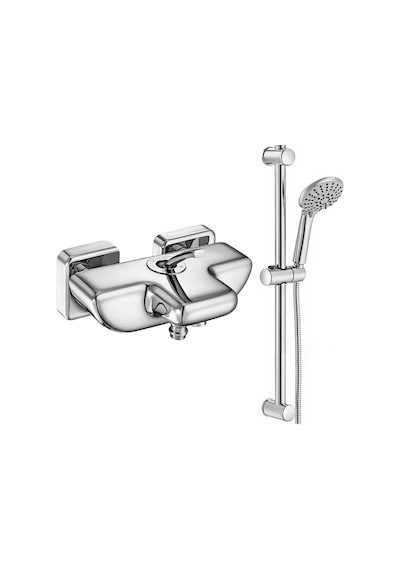 Eca Novita Banyo Bataryası + Eca Logica Sürgülü Üst Takımı Duş Seti Krom