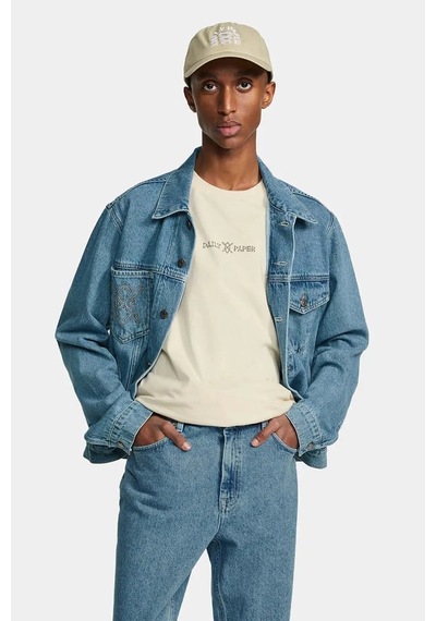 Daily Paper Nunise Denim Ceket - Orta Mavi Renk, Şık Tasarım Ve %100 Pamuklu Açık Mavi