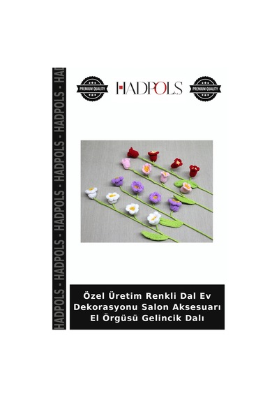 Özel Üretim Renkli Dal Ev Dekorasyonu Salon Aksesuarı El Örgüsü Gelincik Dalı