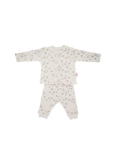 Tiffany Baby & Kids Tiffany Baby Lamb Organik Theme 2'li Bebek Şort Takım 20012 Ekru
