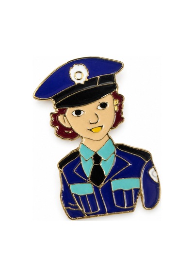 Kadın Polis Broşu Meslek Temalı Şık Yaka Rozeti Polis Memuru Hediye Broş Açık Gri