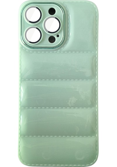 Apple Uyumlu iPhone Akfa 15 Pro Puffy Serisi Kamera Korumalı Silikon Telefon Kılıfı Su Yeşili