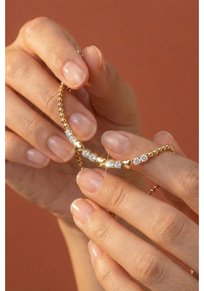 Valmont Accessories Xuping 14k Kaplama 17+2 Cm Ayarlanabilir Kalp Detaylı Taşlı Kadın Çelik Bileklik Altın Valmont Accessories Xuping 14k Kaplama 17+2 Cm Ayarlanabilir Kalp Detaylı Taşlı Kadın Çelik Bileklik Altın
