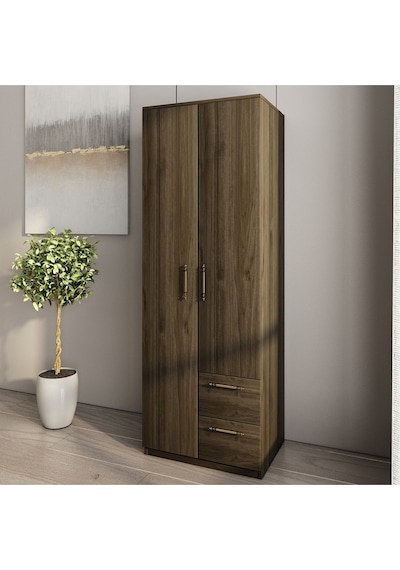 Merlin 2 Kapaklı, Çekmeceli Gardırop, Yatak Odası Dolap, Elbise Dolabı İstanbul Ceviz - 172 Cm / İstanbul Ceviz Merlin 2 Kapaklı, Çekmeceli Gardırop, Yatak Odası Dolap, Elbise Dolabı İstanbul Ceviz - 172 Cm / İstanbul Ceviz