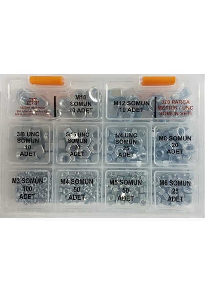 Somun Seti Metrik-Unc 320 Adet Somun Seti