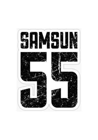 55 SAMSUN Sticker Yapıştırma Oto Etiket 17cm
