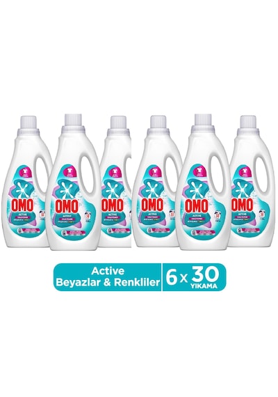 Omo Active Cold Power Beyazlar Ve Renkliler Için Sıvı Deterjan 1500 Ml X 6
