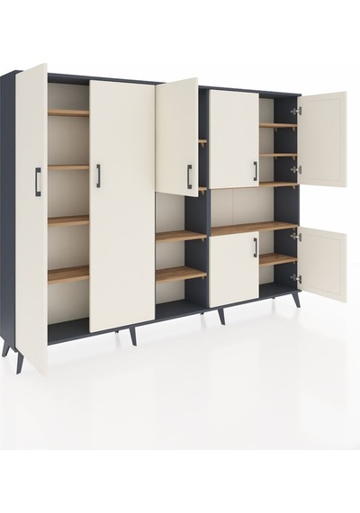 Arges Dolap 13 Raflı 7 Kapaklı 220x30x163 Antrasit-aytaşı/çam Aytası/atlas Çam - Antrasıt Arges Dolap 13 Raflı 7 Kapaklı 220x30x163 Antrasit-aytaşı/çam Aytası/atlas Çam - Antrasıt