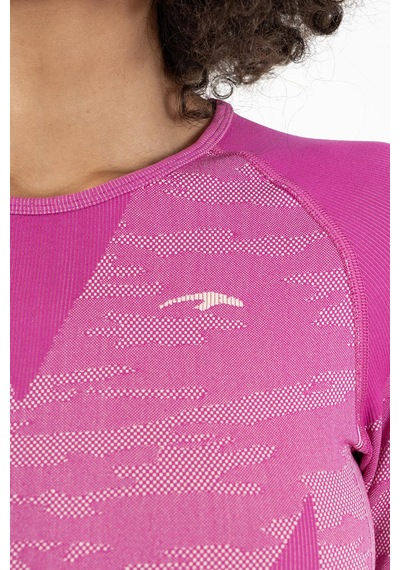 Maraton Active Slimfit Kadın Bisiklet Yaka Uzun Kol Fitness Orkide Crop Top 816013 Pembe