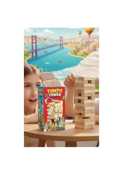 Türkiye Tower Genel Kültür Denge Oyunu 54 Parça Cezalı Jenga