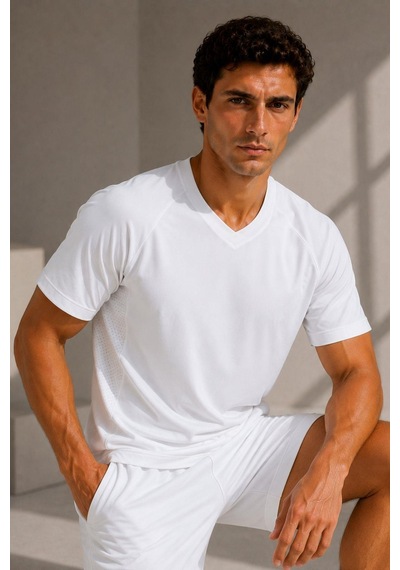 Alexander Gardi Nefes Alan File Detaylı Spor T-shirt Beyaz