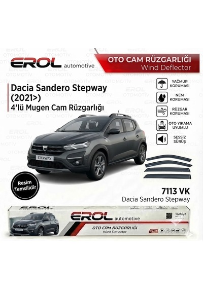 Dacia Stepway Sandero 2021 4'lü Cam Rüzgarlığı Siyah