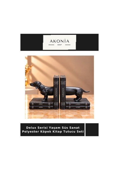 Delux Serisi Yaşam Süs Sanat Polyester Köpek Kitap Tutucu Seti