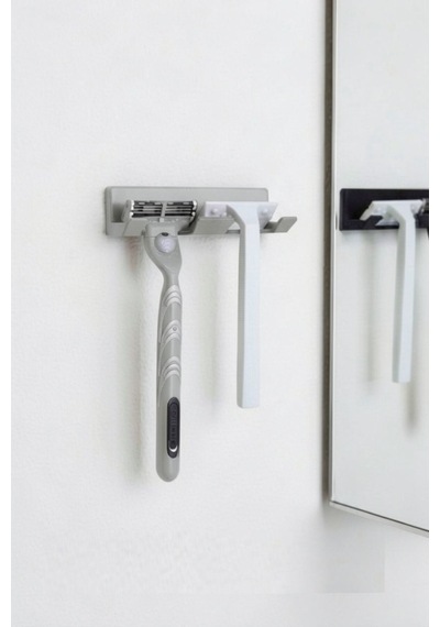 Gri Yapışkanlı Traş Bıçak Bıçağı 2 Jilet İçin Traş Bıçaklık 2li Jiletlik Banyo Organizer