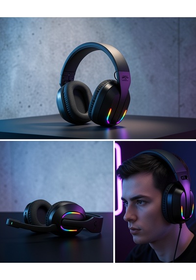 Kablosuz Oyuncu Kulaklık Rgb Aydınlatmalı Uczzzpgb500bluetoothoyuncukulaklığı-4