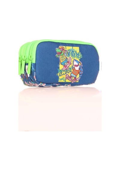 Kaukko Kids 3 Bölmeli Kalem Çantası Cube Xtreme Mavi L8177