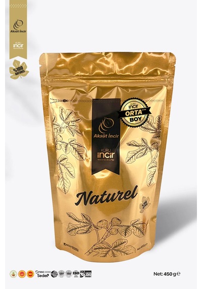 450g Gold Doypack Kuru İncir Orta Boy Aydın İnciri Ab Coğrafi İşaretli 450 G