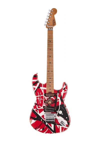 Evh Striped Frankenstein Frankie Akçaağaç Klavye Red With Black Stripes Relic Elektro Gitar
