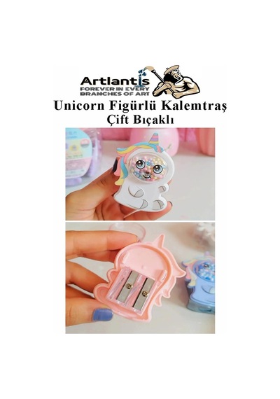 Unicorn Kalemtraş 4 Renk 1 Paket Hazneli Jumbo Kalemtıraş Unicorn Boynuzlu Standart Kalem Açacağı Sevimli Plastik