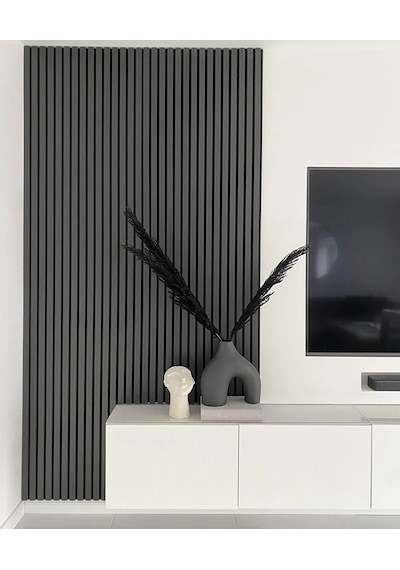 Winpanel Dekoratif Ahşap Duvar Paneli Antrasit Renk 50x240cm .