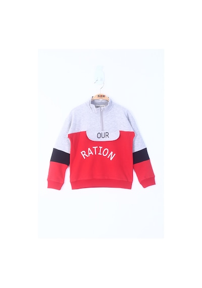 Toontoy Kids Toontoy Erkek Çocuk Ration Baskılı Sweatshirt Kırmızı