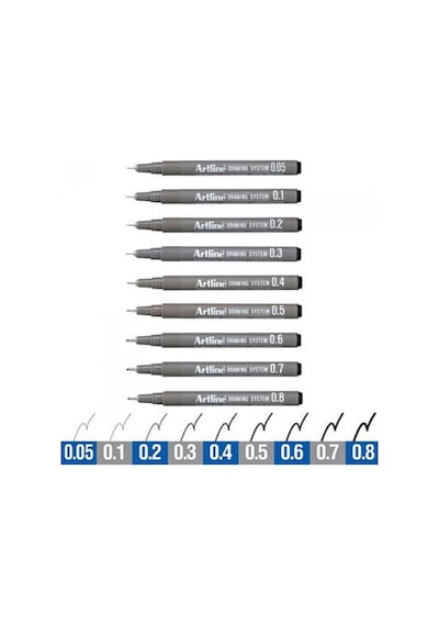Artline Drawing System Teknik Çizim Kalemi 9'Lu Tam  Set