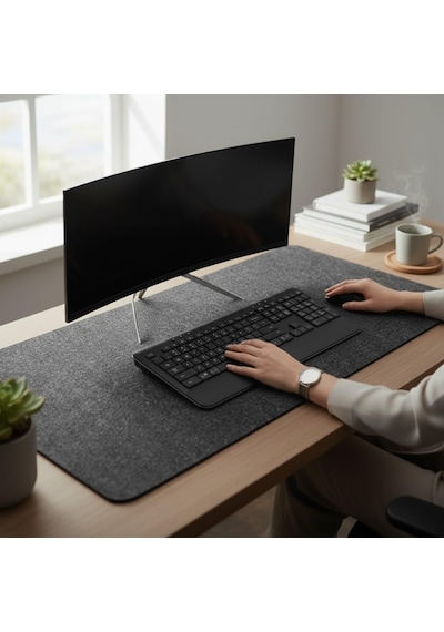 120x60 Cm Mouse Pad Masa Koruyucu Büyük Keçe Oyuncu Matı 3mm Koyu Gri Renk Farklı Ölçüler İçin Mağazamıza Ba