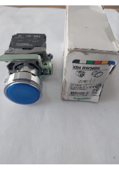 Telemecanique mavi sıva altı eksiksiz ışıklı Buton Ø22 yaylı dönü