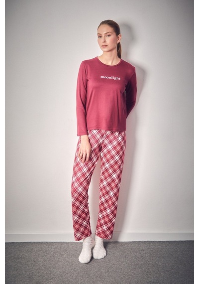 Fullamoda Moonlight Yazı Baskılı Bisiklet Yaka 2 Li Pijama Takımı 24mıcg631216550-mürdüm MÜRDÜM Fullamoda Moonlight Yazı Baskılı Bisiklet Yaka 2 Li Pijama Takımı 24mıcg631216550-mürdüm MÜRDÜM