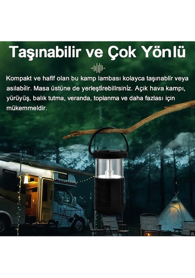 Kamp Lambası Ve Bluetooth Speaker Işıklı Kablosuz El Tutamaçlı Kampta Tatilde Tatilde Ofis Ve Ev