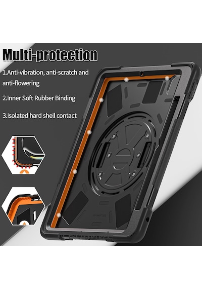 Apple Uyumlu iPad  Pro 11 İnç M4 2024 Kılıf Askılı Defender Zırh Tank
