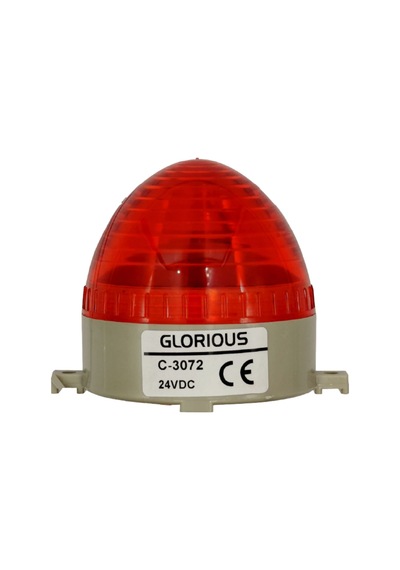 Mini Ledli İkaz Lambası 24V Dc Kırmızı