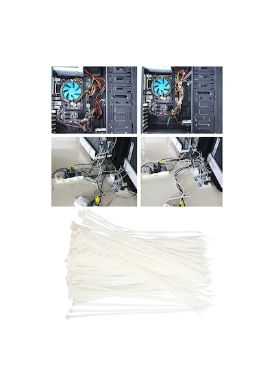 Kablo Bağı- Plastik Kelepçe - 3.6 X 150 Mm - Cırt Kelepçe Beyaz 100 Adet Paket Klips1