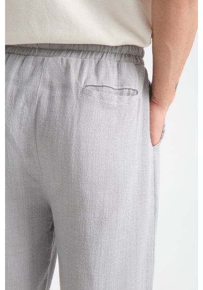 Redline Thicked Erkek Kalın Baggy Keten Görünümlü Rahat Pantolon Bol Paça Yeni Sezon Gri