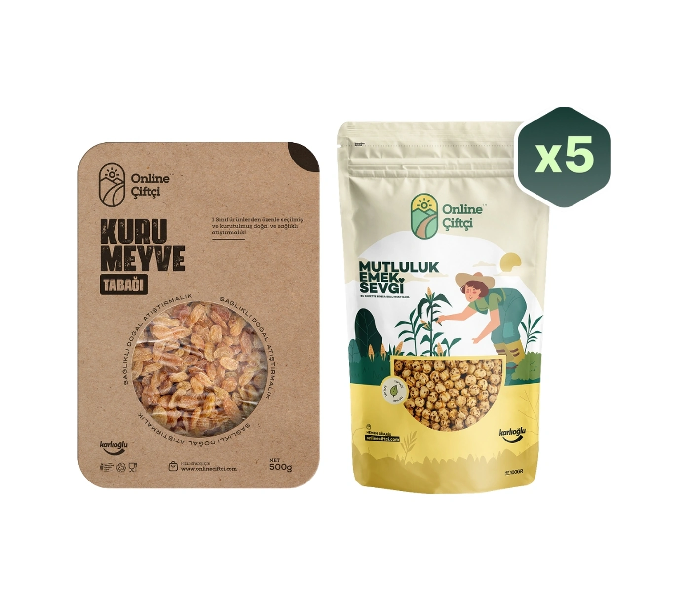 Online Çiftçi İzmir Üzümü 500 G + Dağlı Sarı Leblebi 100 G