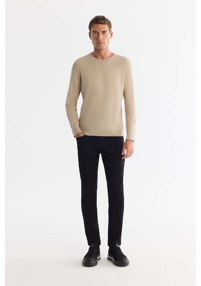Avva Erkek Bej Viskon Bisiklet Yaka Triko Regular Fit Kazak B005132