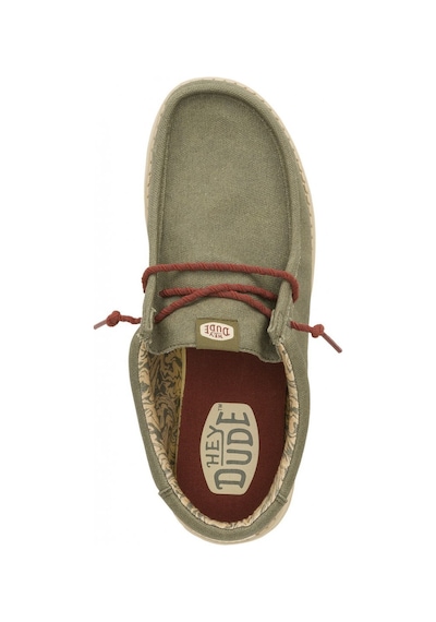 Oxford Klasik Erkek Hd.41873-337 Hey Dude Wally Waxed Canvas Olive Siyah